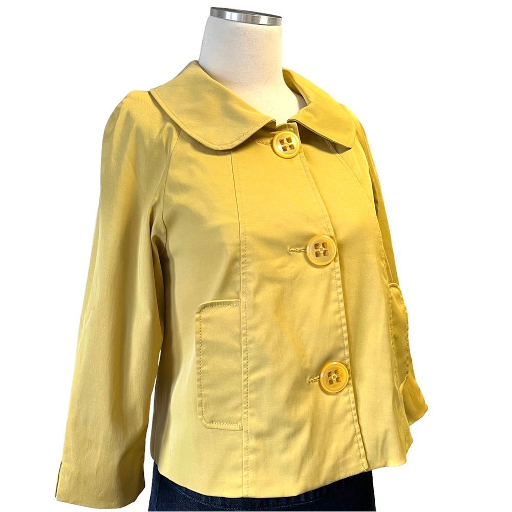VERTIGO PARIS YELLOW 3/4 SLEEVE LINED COTTON JACKET S/M
